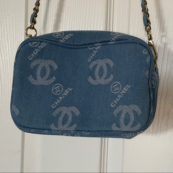 Chanel Beaute Makeup Denim Blue Crossbody Pouch Bag - Picture 3 of 16
